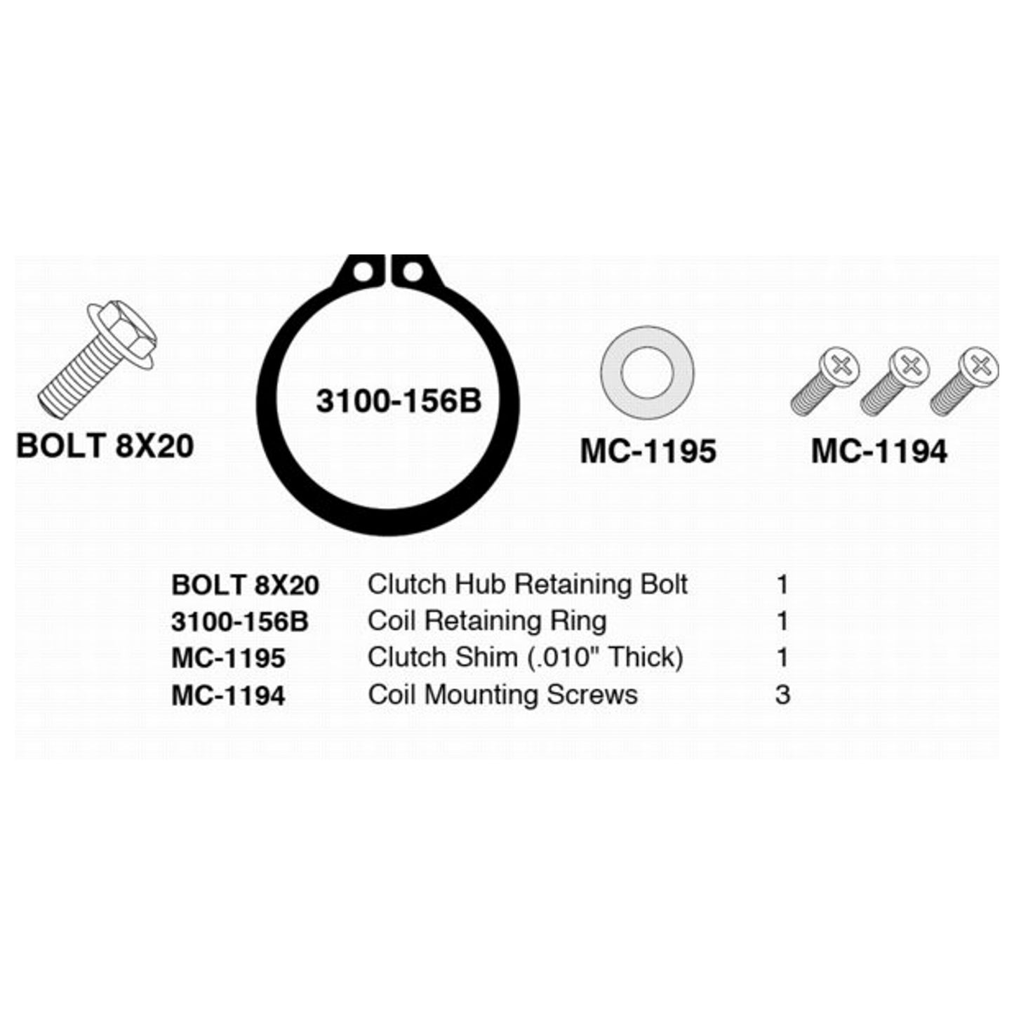 A/C Clutch Install Kit for Compressor Model TM31