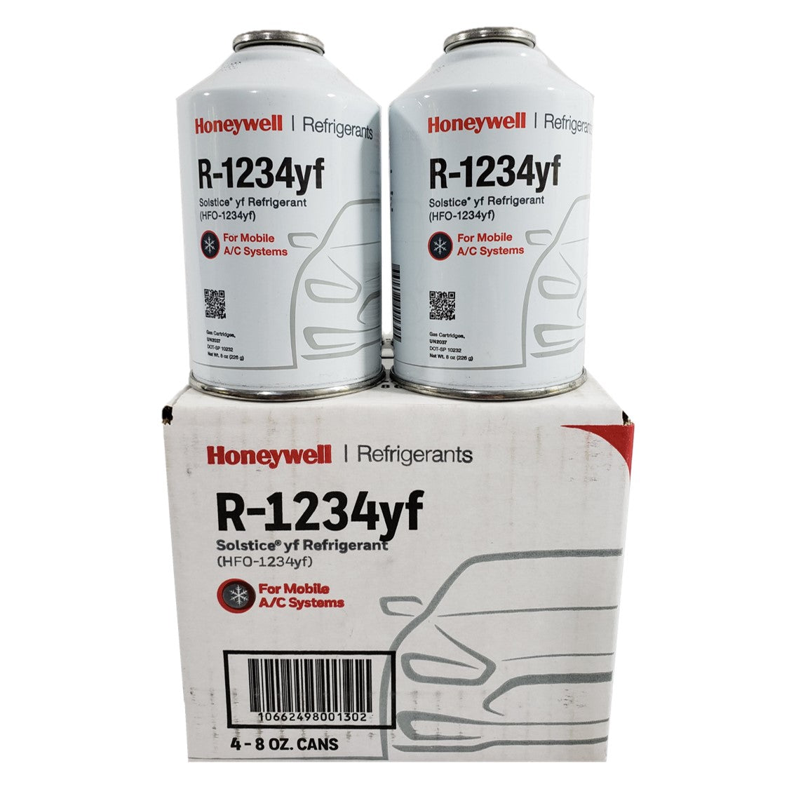 Honeywell R1234yf Auto A/C Air Conditioning Refrigerant Freon Gas 8oz | 04 Cans