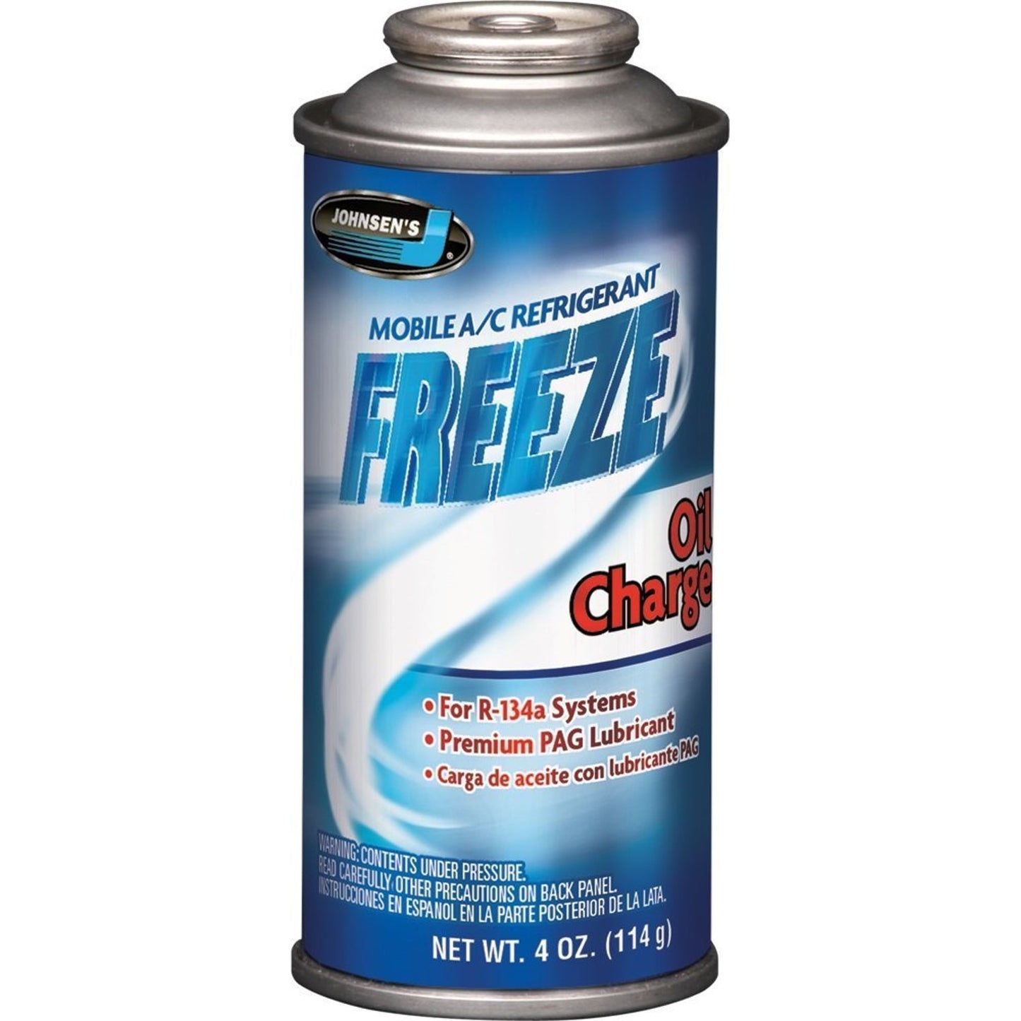 Johnsen R134a + PAG Oil Charge Auto A/C Refrigerant Gas Freon 4oz | 01 Can