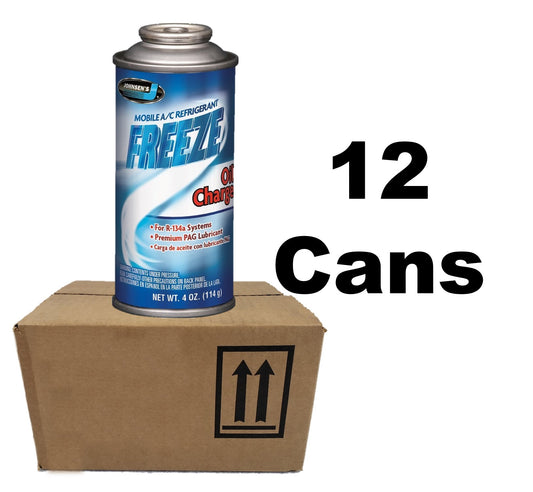 Johnsen R134a + PAG Oil Charge Auto A/C Refrigerant Gas Freon 4oz | 12 Cans