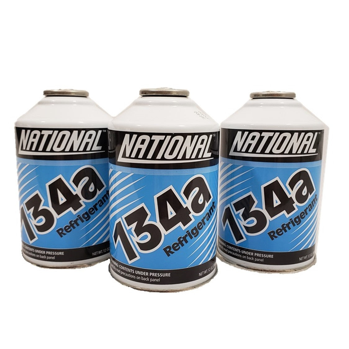 National Auto A/C Air Conditioning 12oz ea | 3 Can + Charging Hose & Gauge